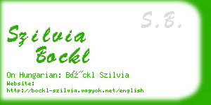 szilvia bockl business card